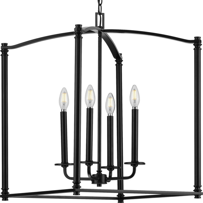 Four Light Foyer Pendant from the Winslett collection in Black finish