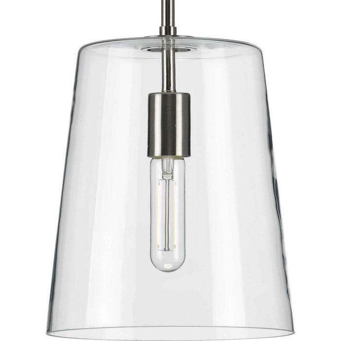One Light Pendant from the Clarion collection in Brushed Nickel finish