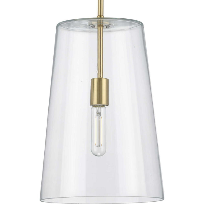 One Light Pendant from the Clarion collection in Satin Brass finish