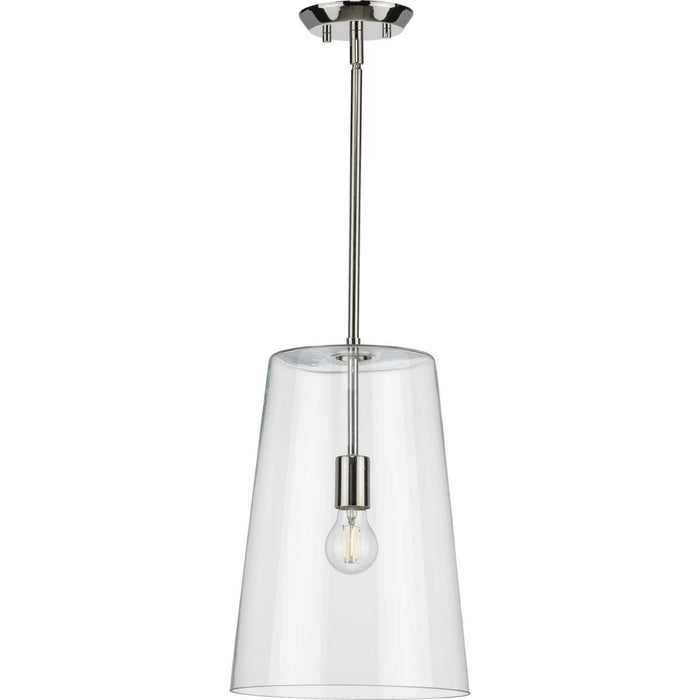 One Light Pendant from the Clarion collection in Polished Nickel finish