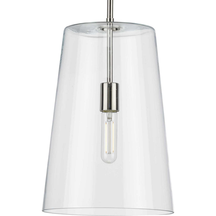 One Light Pendant from the Clarion collection in Polished Nickel finish