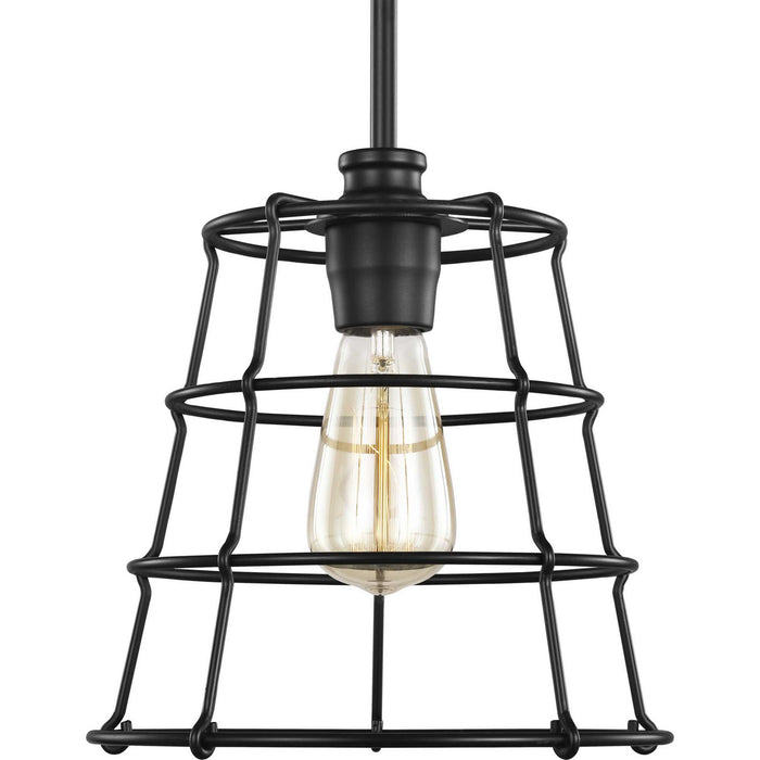 One Light Mini Pendant from the Chambers collection in Black finish
