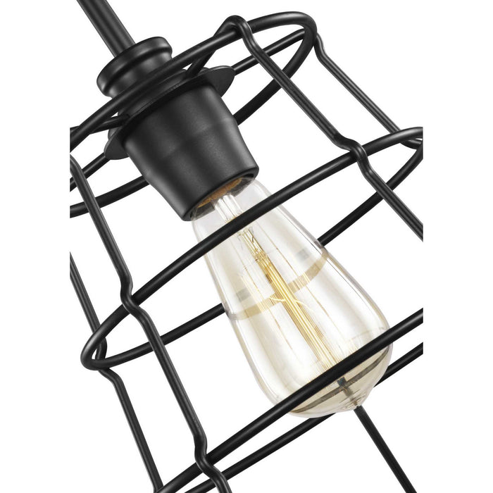 One Light Mini Pendant from the Chambers collection in Black finish