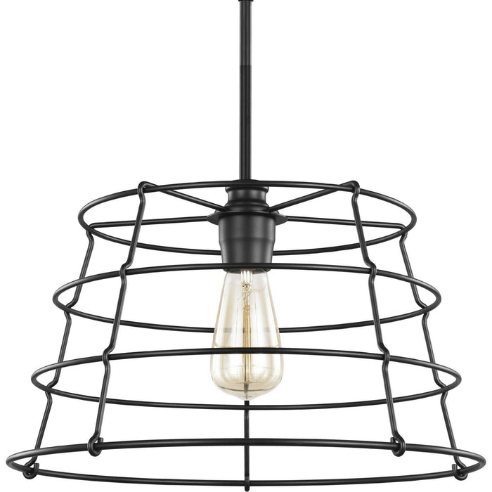 One Light Pendant from the Chambers collection in Black finish