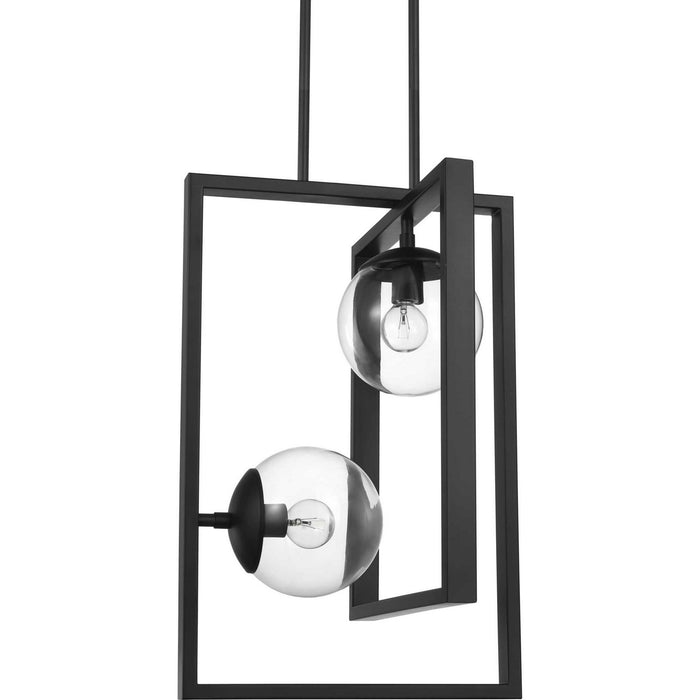 Two Light Pendant from the Atwell collection in Black finish