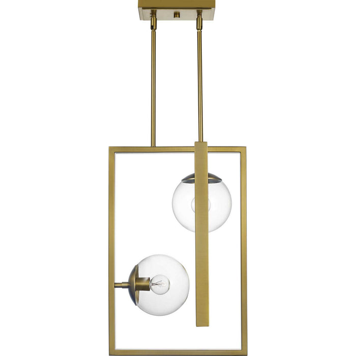 Two Light Pendant from the Atwell collection in Brushed Bronze finish