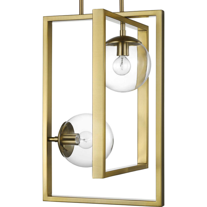 Two Light Pendant from the Atwell collection in Brushed Bronze finish