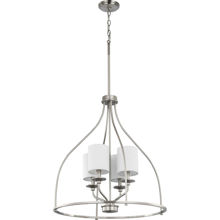Four Light Foyer Chandelier from the Bonita collection in Brushed Nickel finish