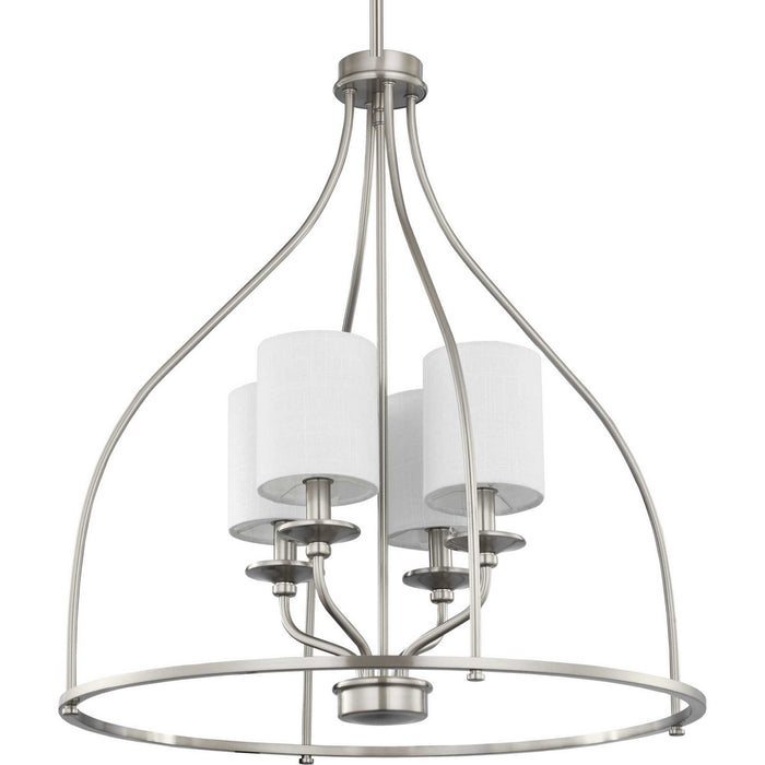 Four Light Foyer Chandelier from the Bonita collection in Brushed Nickel finish