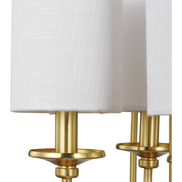 Four Light Foyer Chandelier from the Bonita collection in Satin Brass finish