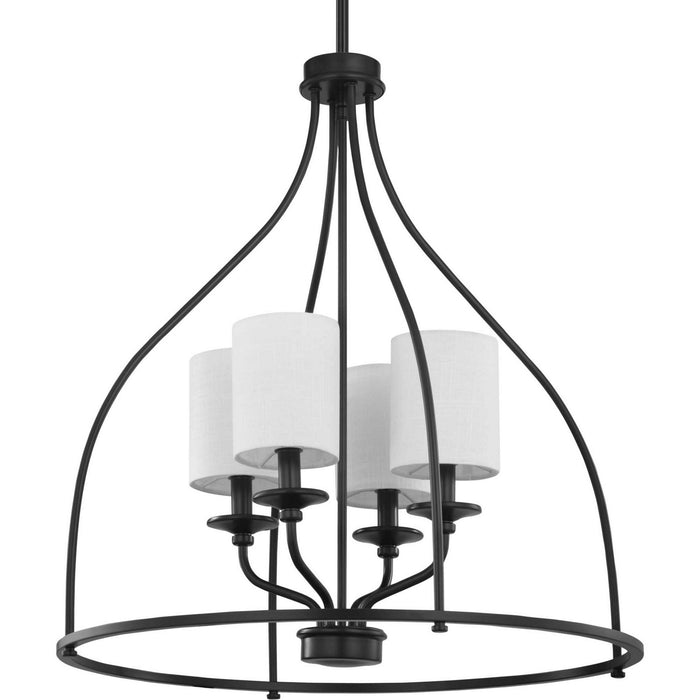 Four Light Foyer Chandelier from the Bonita collection in Black finish