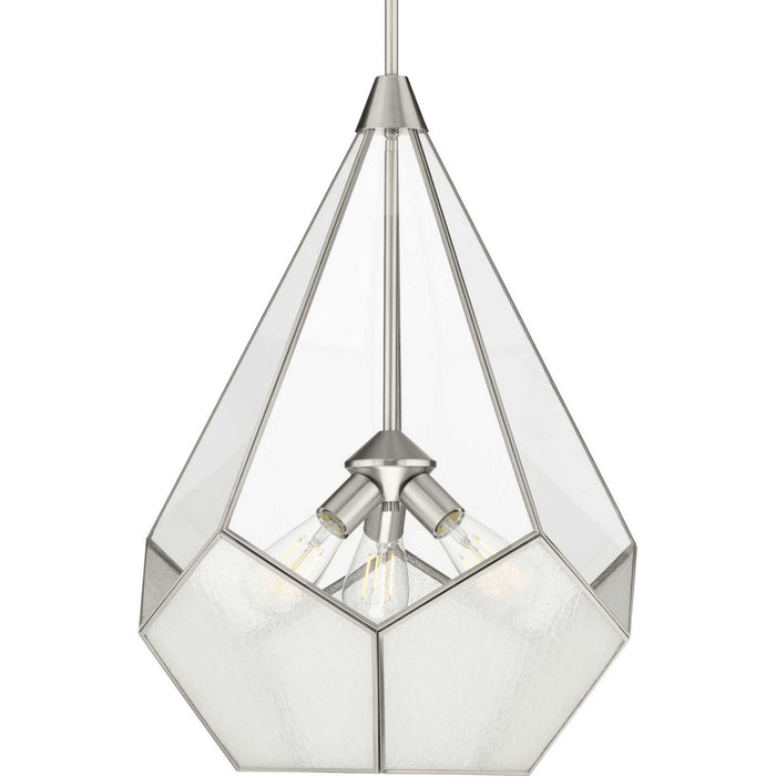 Three Light Pendant from the Cinq collection in Brushed Nickel finish