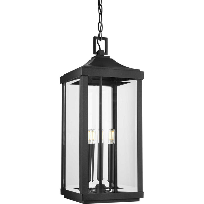 Three Light Hanging Lantern from the Gibbes Street collection in Black finish