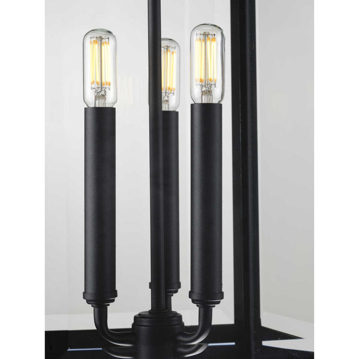 Three Light Hanging Lantern from the Gibbes Street collection in Black finish
