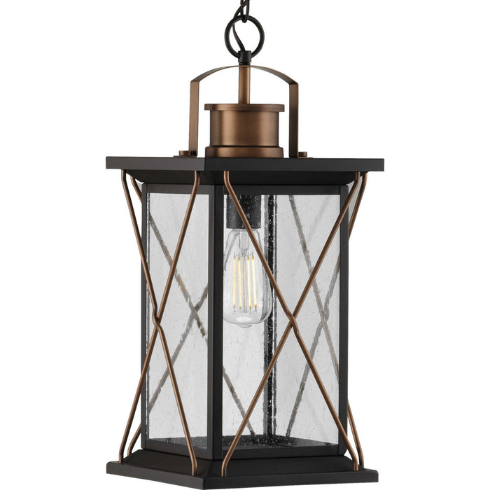 One Light Hanging Lantern from the Barlowe collection in Antique Bronze finish