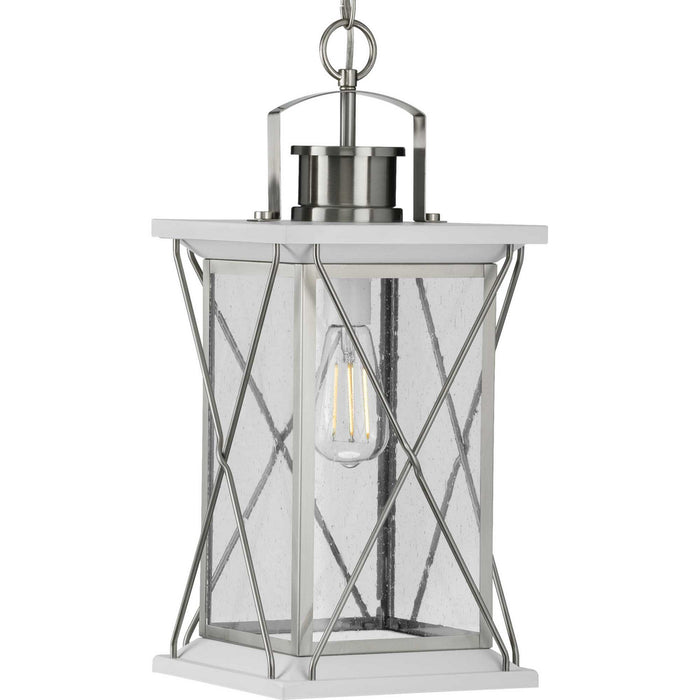 One Light Hanging Lantern from the Barlowe collection in Stainless Steel finish