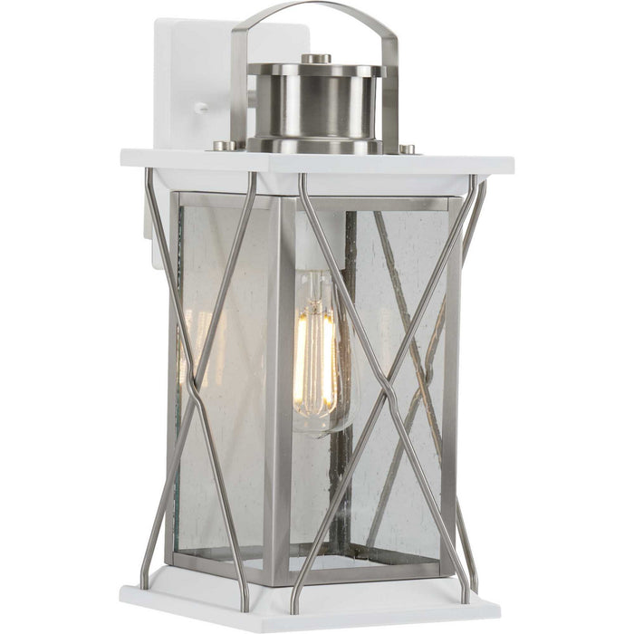 One Light Wall Lantern from the Barlowe collection in Stainless Steel finish