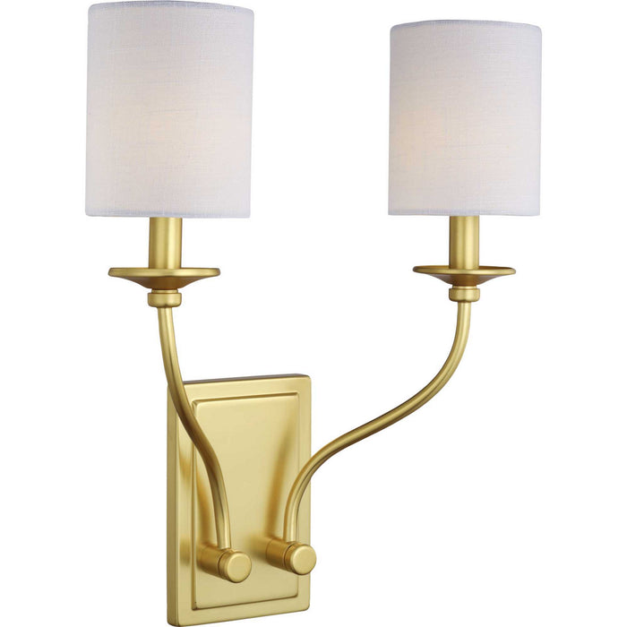 Two Light Wall Sconce from the Bonita collection in Satin Brass finish