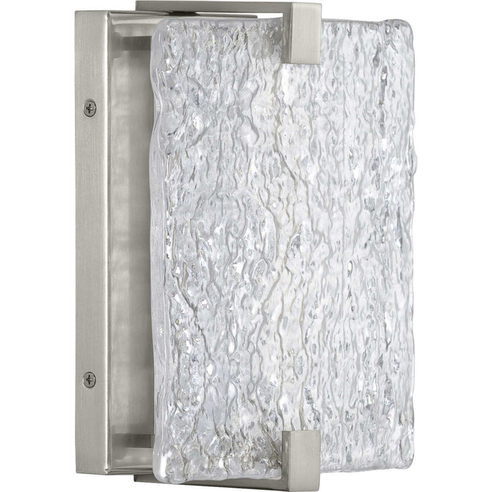 LED Wall Sconce from the LED Stone Glass Sconce collection in Brushed Nickel finish