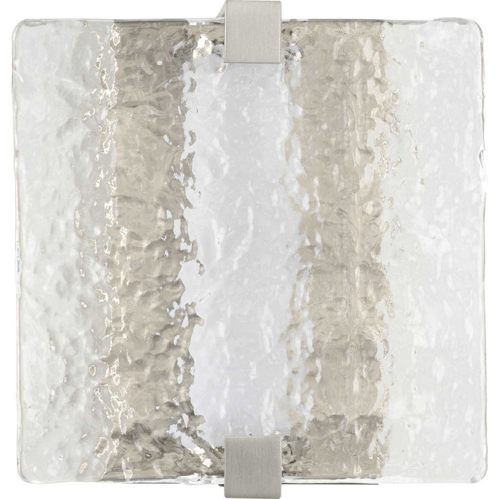 LED Wall Sconce from the LED Stone Glass Sconce collection in Brushed Nickel finish