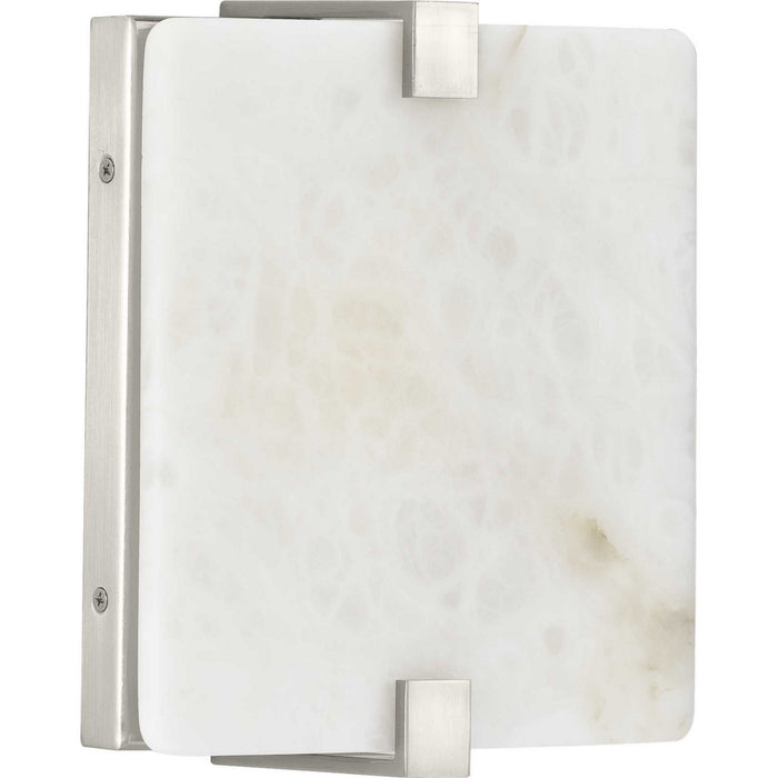 LED Wall Sconce from the LED Alabaster Stone Sconce collection in Brushed Nickel finish
