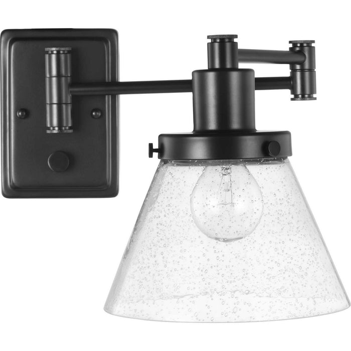 One Light Swing Arm Wall Lamp from the Hinton collection in Black finish
