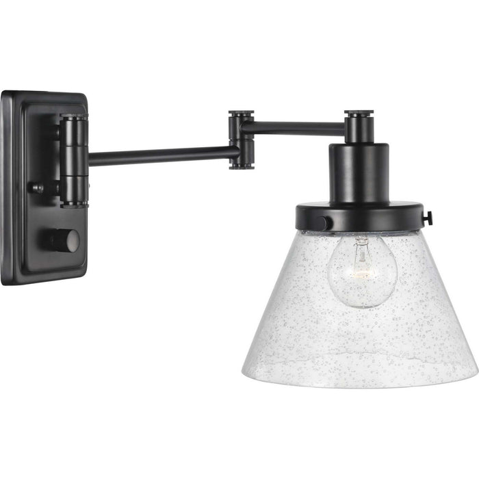 One Light Swing Arm Wall Lamp from the Hinton collection in Black finish