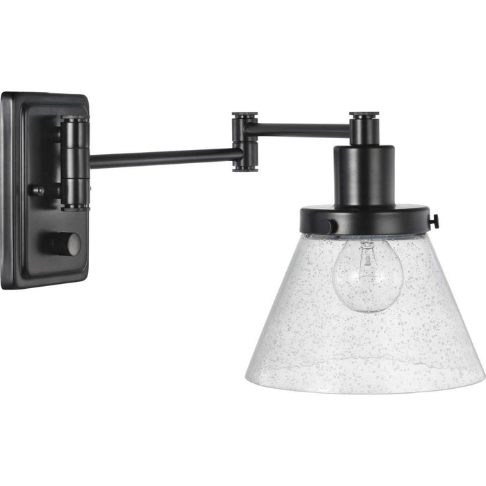 One Light Swing Arm Wall Lamp from the Hinton collection in Black finish