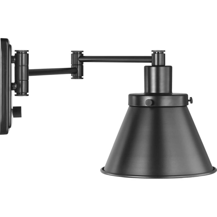 One Light Swing Arm Wall Lamp from the Hinton collection in Black finish