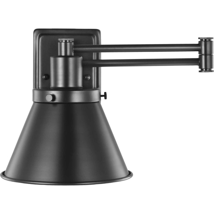 One Light Swing Arm Wall Lamp from the Hinton collection in Black finish