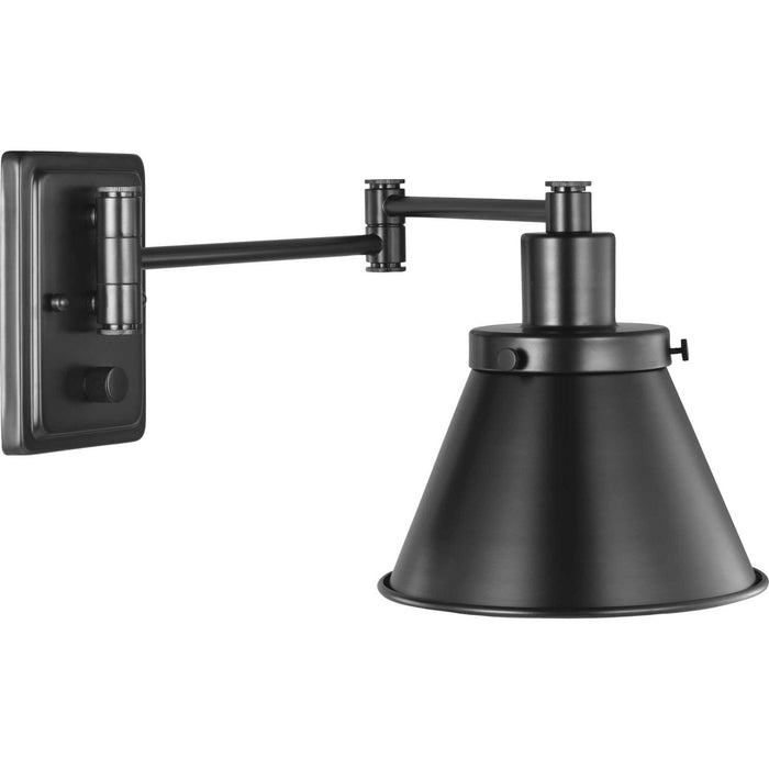 One Light Swing Arm Wall Lamp from the Hinton collection in Black finish