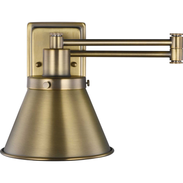 One Light Swing Arm Wall Lamp from the Hinton collection in Vintage Brass finish