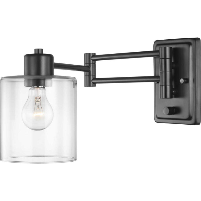One Light Swing Arm Wall Lamp from the Milner collection in Black finish