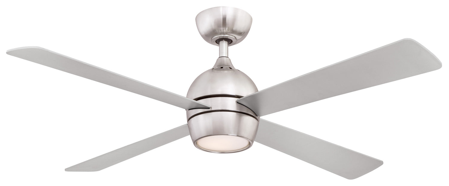 52``Ceiling Fan from the Kwad 52 collection in Brushed Nickel finish