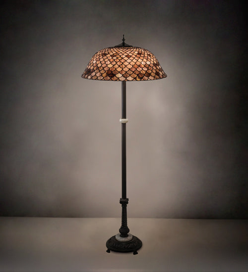 Three Light Floor Lamp from the Fishscale collection in Mahogany Bronze finish