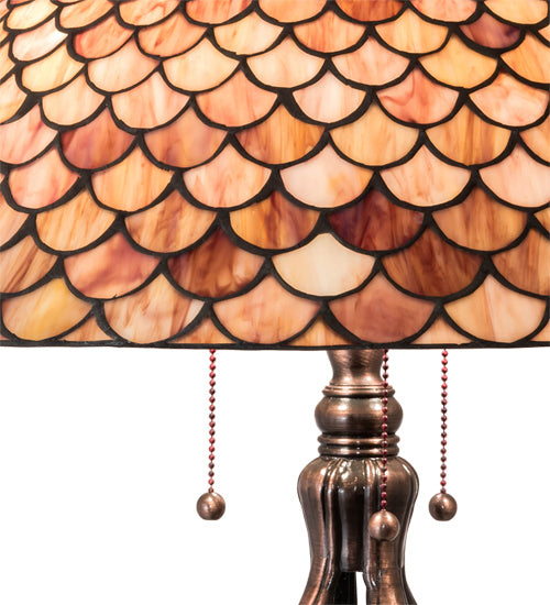Three Light Table Lamp from the Fishscale collection in Mahogany Bronze finish