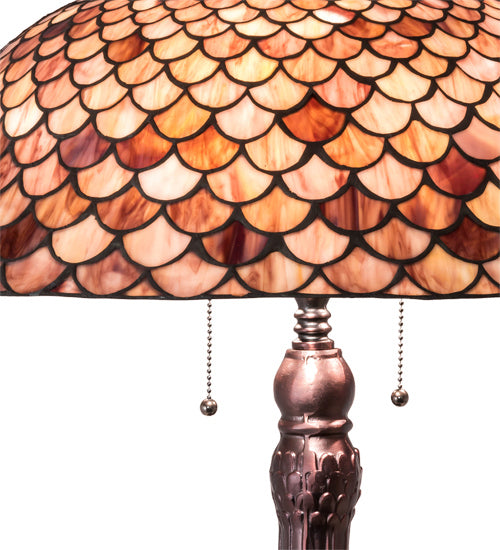 Three Light Table Lamp from the Fishscale collection in Mahogany Bronze finish