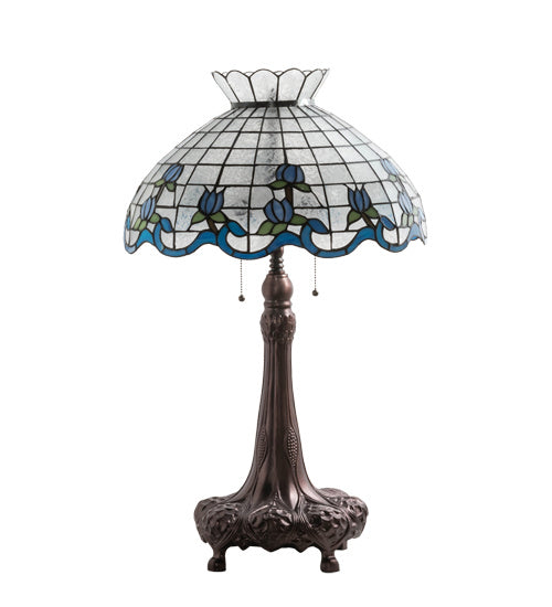 Three Light Table Lamp from the Roseborder collection in Mahogany Bronze finish