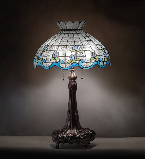 Three Light Table Lamp from the Roseborder collection in Mahogany Bronze finish