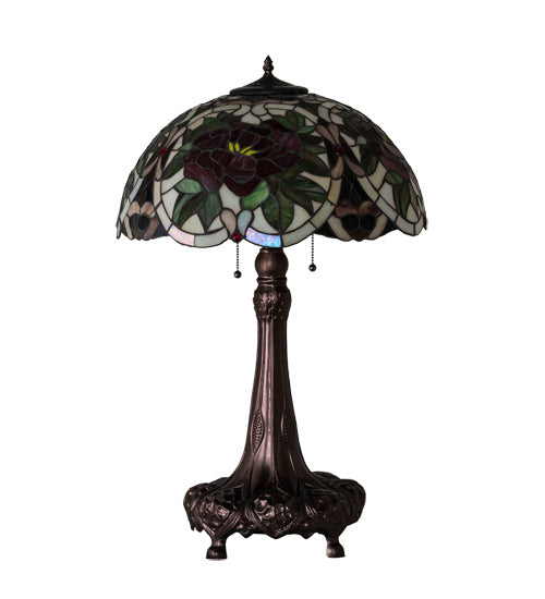 Three Light Table Lamp from the Renaissance Rose collection in Mahogany Bronze finish