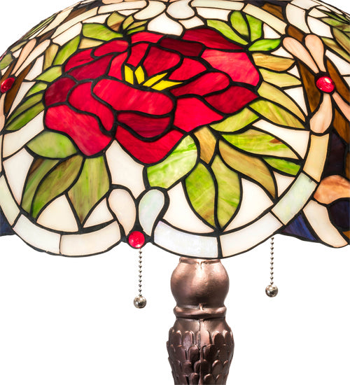 Three Light Table Lamp from the Renaissance Rose collection in Mahogany Bronze finish