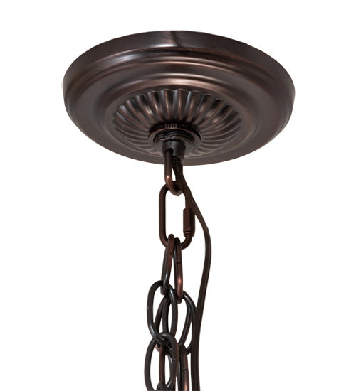 Three Light Pendant from the Tiffany Fishscale collection in Mahogany Bronze finish