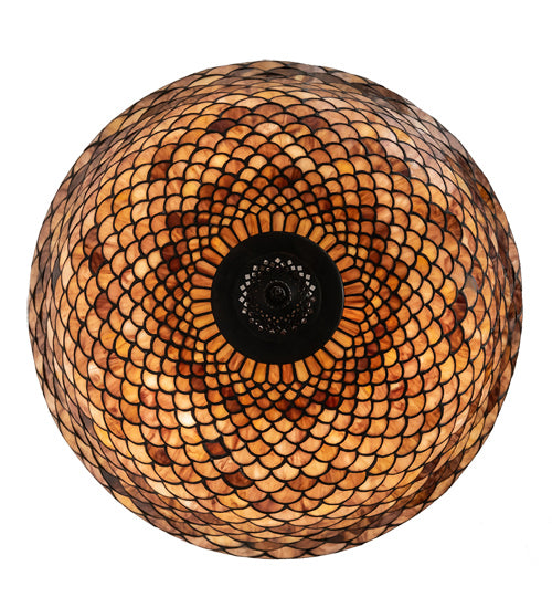 Three Light Pendant from the Tiffany Fishscale collection in Mahogany Bronze finish