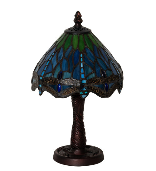 One Light Table Lamp from the Tiffany Hanginghead Dragonfly collection in Mahogany Bronze finish