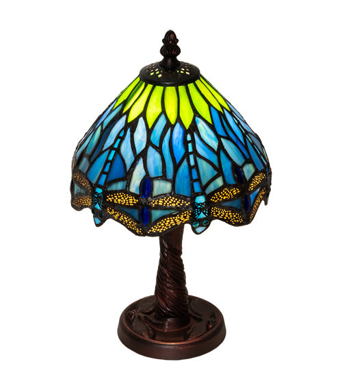 One Light Table Lamp from the Tiffany Hanginghead Dragonfly collection in Mahogany Bronze finish
