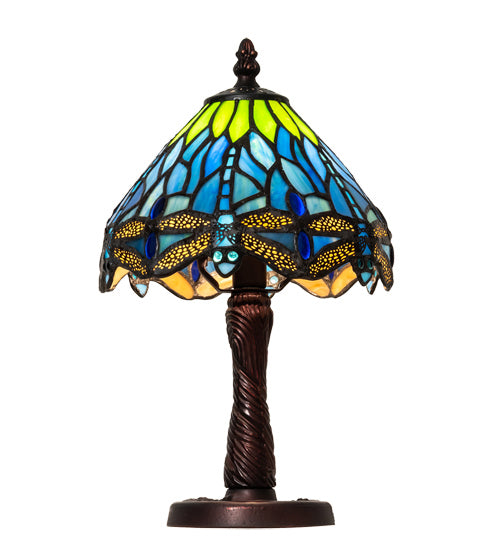 One Light Table Lamp from the Tiffany Hanginghead Dragonfly collection in Mahogany Bronze finish