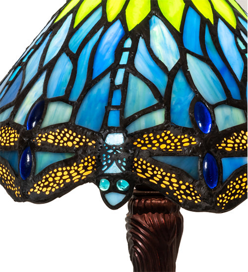 One Light Table Lamp from the Tiffany Hanginghead Dragonfly collection in Mahogany Bronze finish