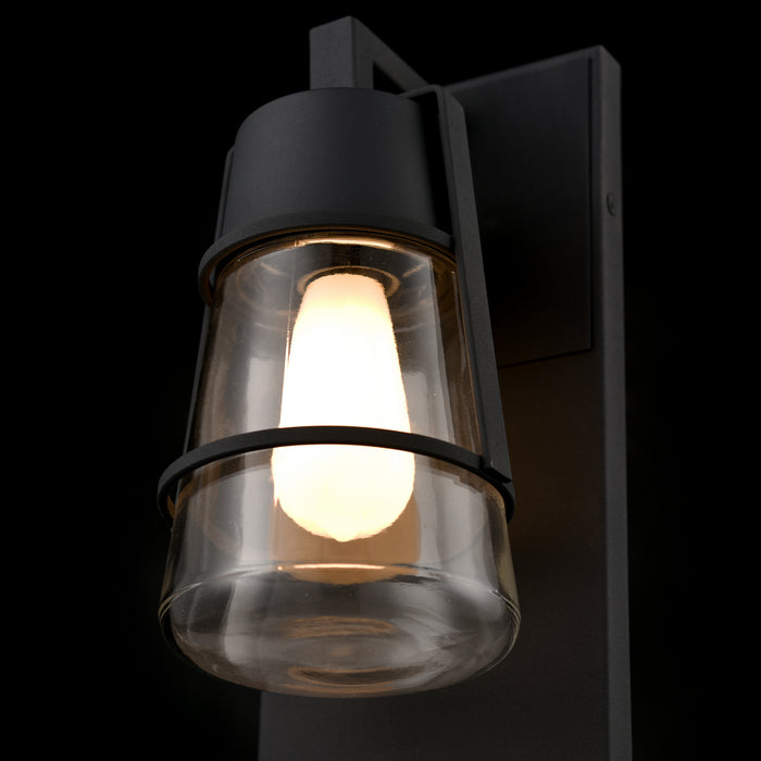 One Light Wall Sconce from the Lake of the Woods Outdoor collection in Black w/ Clear Glass finish