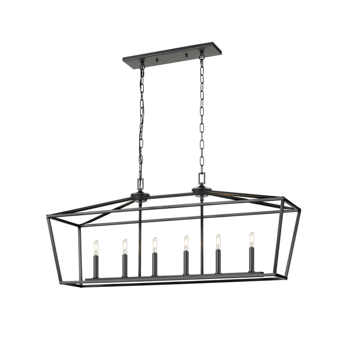 Six Light Linear Pendant from the Lundy`s Lane collection in Multiple Finishes/Graphite finish
