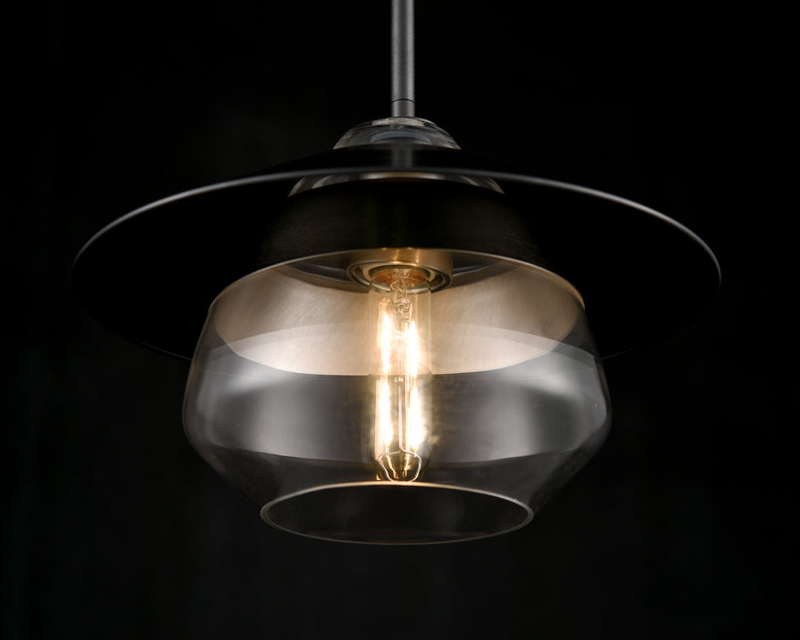 One Light Pendant from the Chevalier collection in Multiple Finishes/Graphite w/ Clear Glass finish